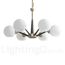 Retro Vintage Magic Bean Rustic Chandelier with Multi Colours Glass Shades