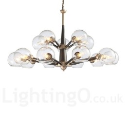Retro Vintage Magic Bean Rustic Chandelier with Multi Colours Glass Shades