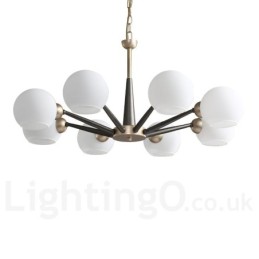 Retro Vintage Magic Bean Rustic Chandelier with Multi Colours Glass Shades