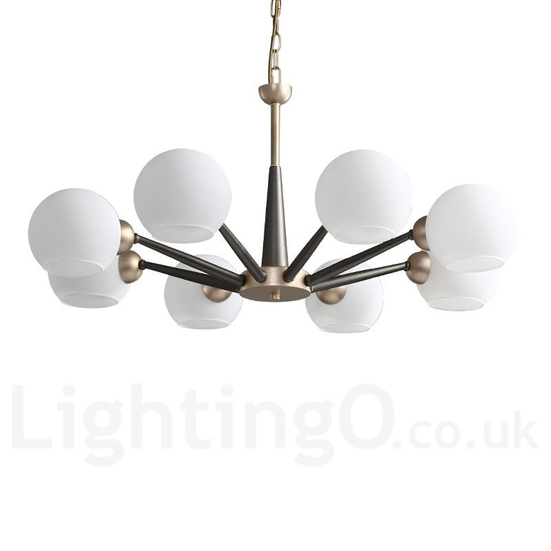 Retro Vintage Magic Bean Rustic Chandelier with Multi Colours Glass Shades