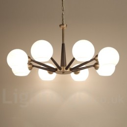 Retro Vintage Magic Bean Rustic Chandelier with Multi Colours Glass Shades