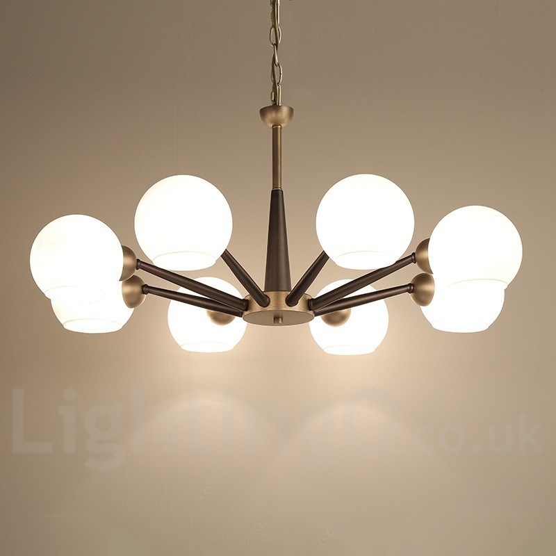 Retro Vintage Magic Bean Rustic Chandelier with Multi Colours Glass Shades