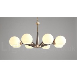 Retro Vintage Magic Bean Rustic Chandelier with Multi Colours Glass Shades