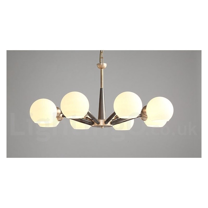 Retro Vintage Magic Bean Rustic Chandelier with Multi Colours Glass Shades