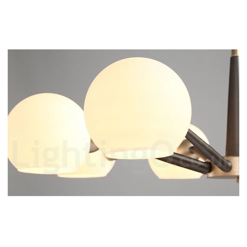 Retro Vintage Magic Bean Rustic Chandelier with Multi Colours Glass Shades