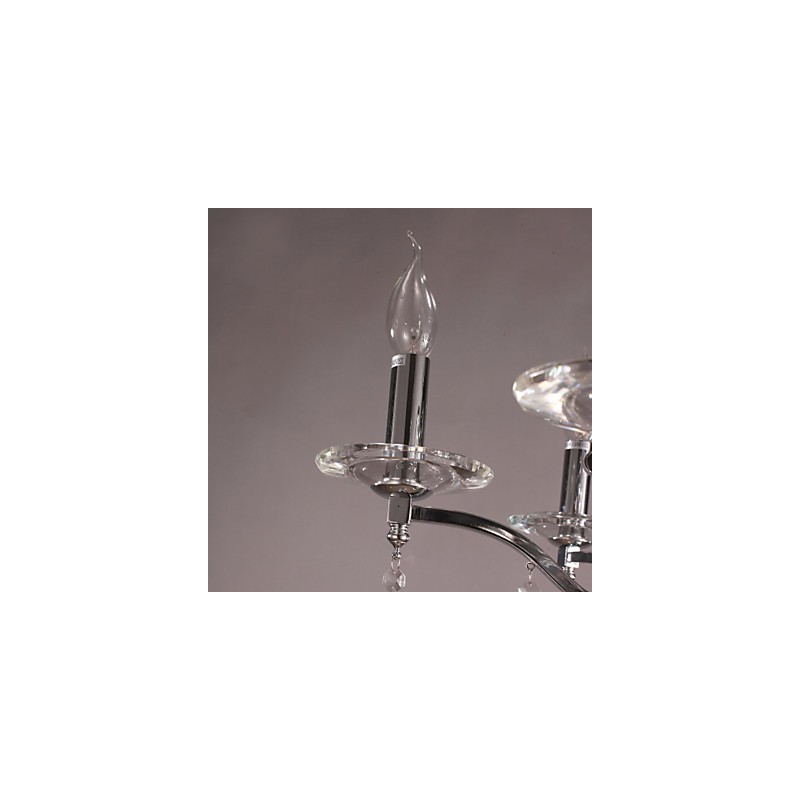 Chrome Elegant Crystal Candle Chandelier