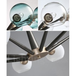 Retro Vintage Magic Bean Rustic Chandelier with Multi Colours Glass Shades