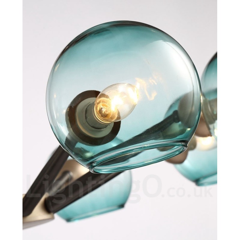 Retro Vintage Magic Bean Rustic Chandelier with Multi Colours Glass Shades