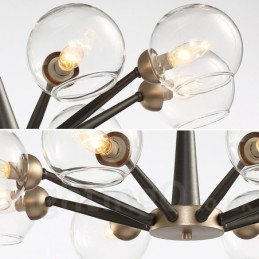 Retro Vintage Magic Bean Rustic Chandelier with Multi Colours Glass Shades
