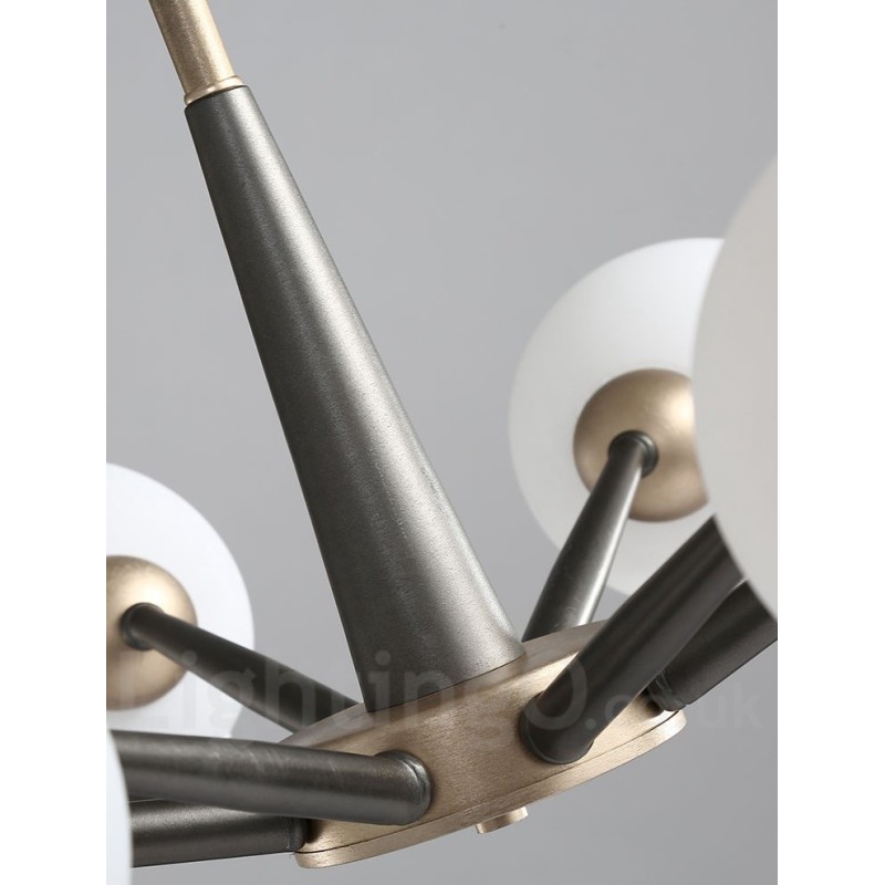 Retro Vintage Magic Bean Rustic Chandelier with Multi Colours Glass Shades