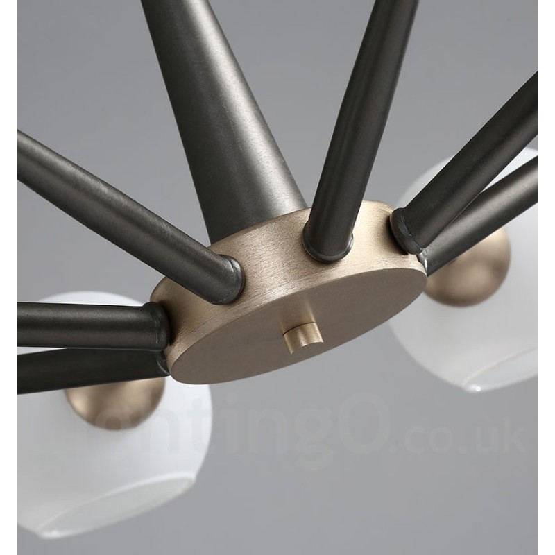 Retro Vintage Magic Bean Rustic Chandelier with Multi Colours Glass Shades