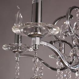 Chrome Elegant Crystal Candle Chandelier