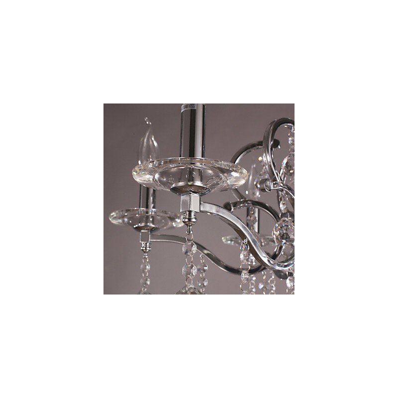 Chrome Elegant Crystal Candle Chandelier