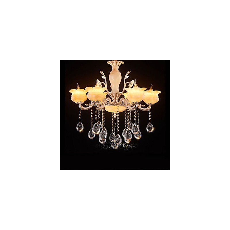 Jade Crystal Pendant lamp Candle Style Chandelier