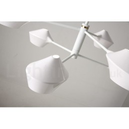 Modern Contemporary Pipe Chandelier with White Black Acrylic Shades