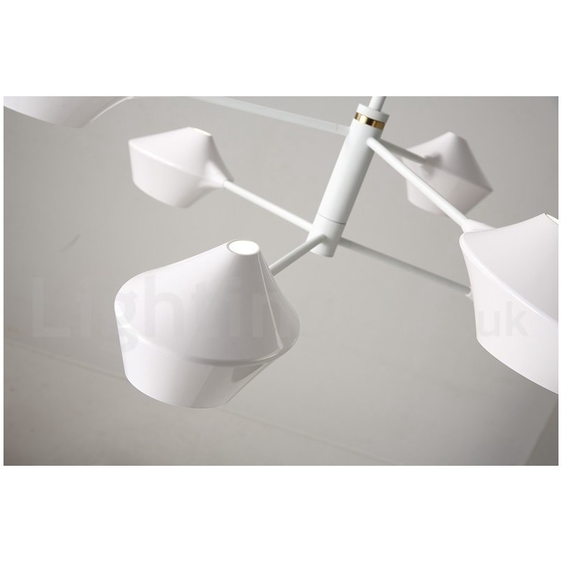 Modern Contemporary Pipe Chandelier with White Black Acrylic Shades