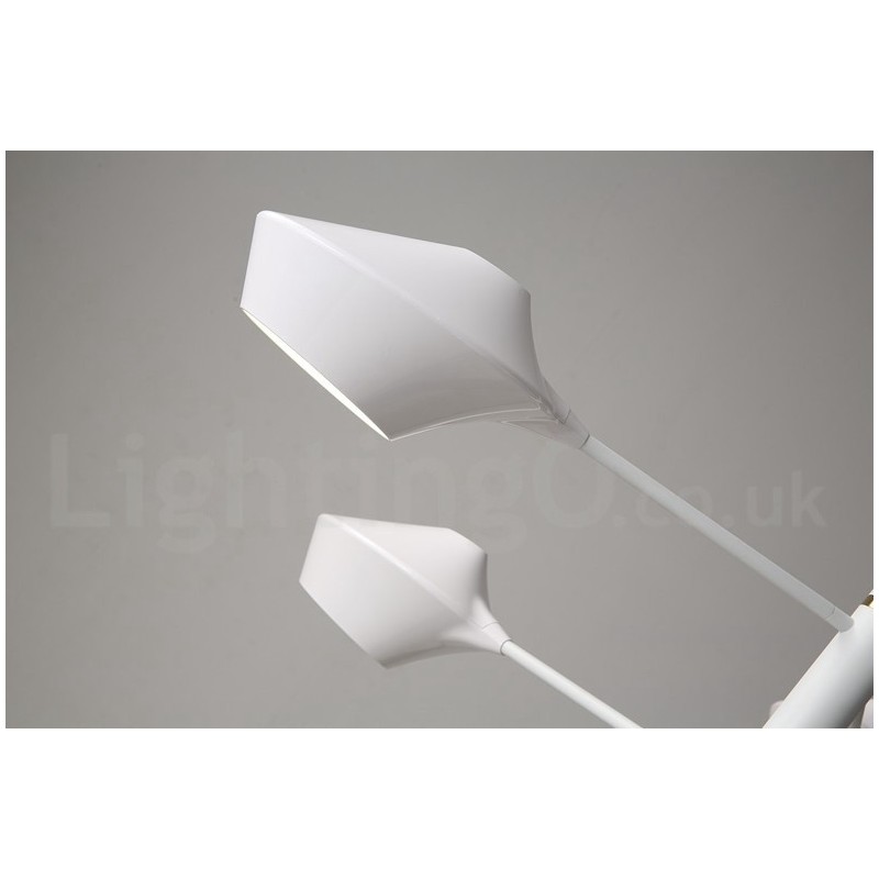 Modern Contemporary Pipe Chandelier with White Black Acrylic Shades