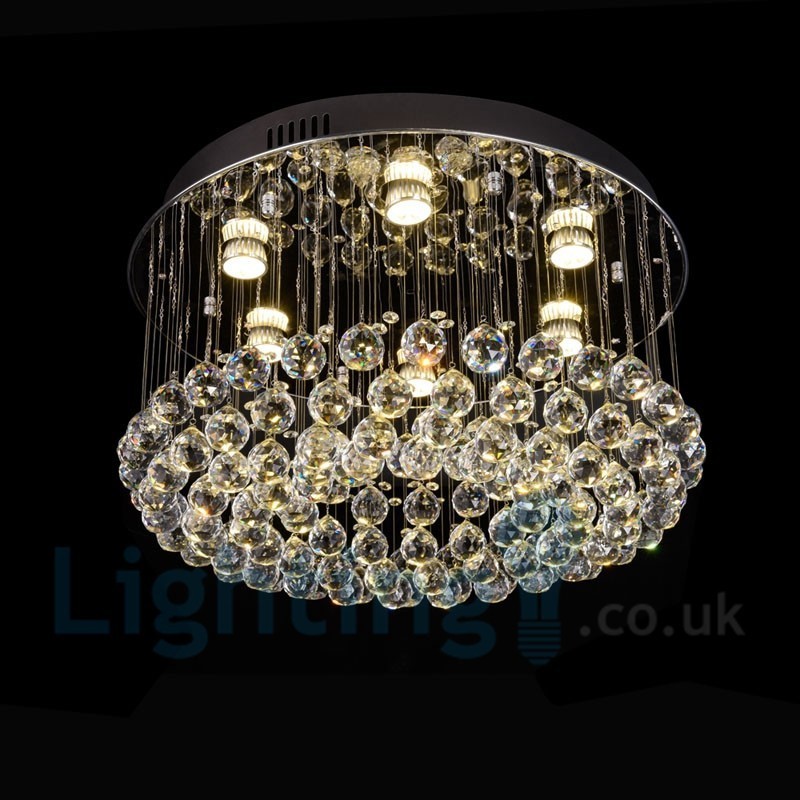 Modern K9 Crystal Round Flush Mount Ceiling Light