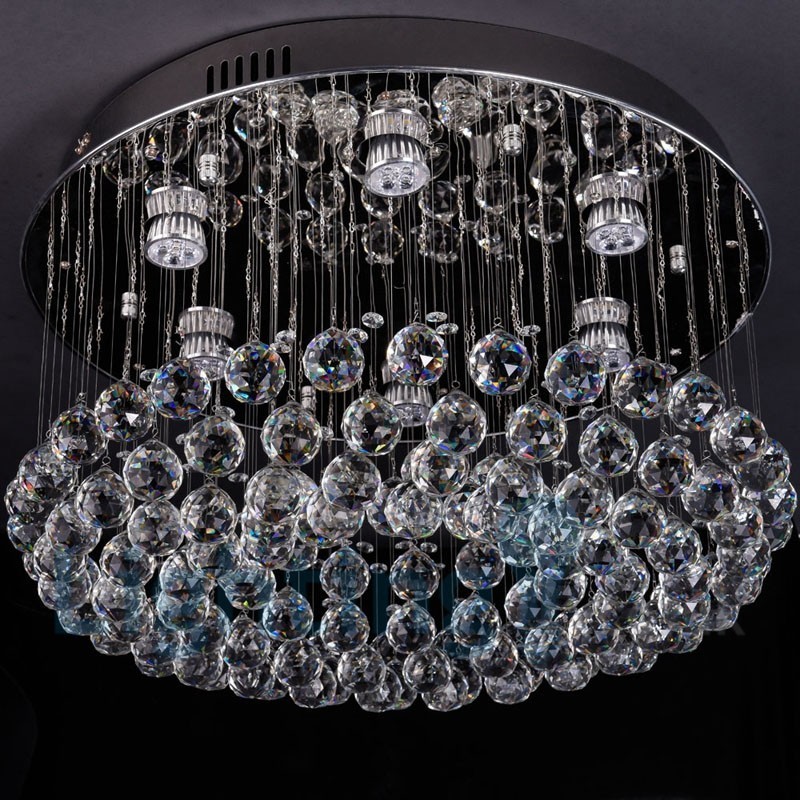 Modern K9 Crystal Round Flush Mount Ceiling Light
