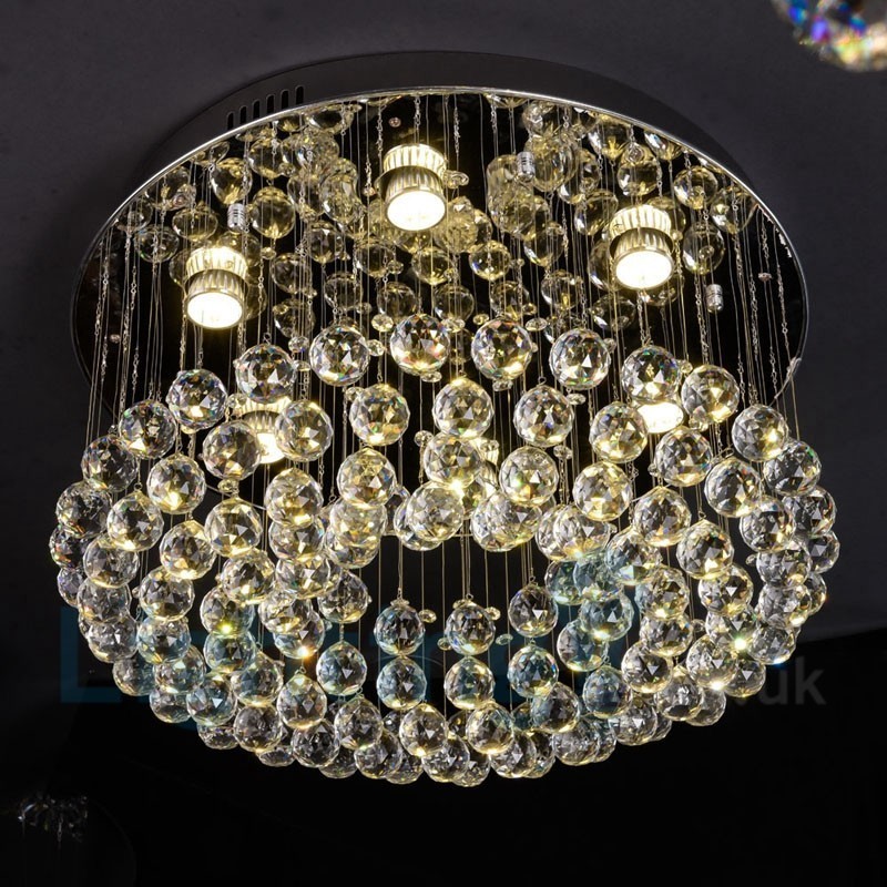 Modern K9 Crystal Round Flush Mount Ceiling Light