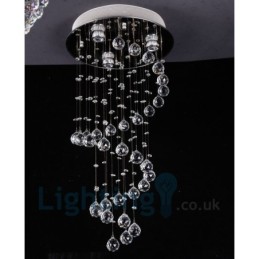 3 Light Modern K9 Crystal Round Flush Mount Ceiling Light