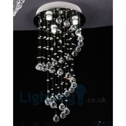 3 Light Modern K9 Crystal Round Flush Mount Ceiling Light