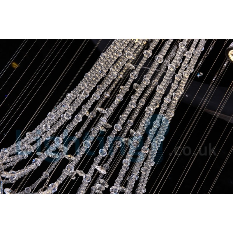 4 Light Modern K9 Crystal Round Flush Mount Ceiling Light