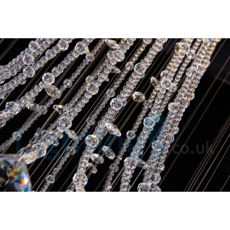 4 Light Modern K9 Crystal Round Flush Mount Ceiling Light