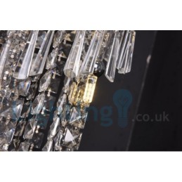 4 x GU10 + 8 x G4 150CM Long Crystal Drop Light Modern K9 Crystal Round Flush Mount Ceiling Light