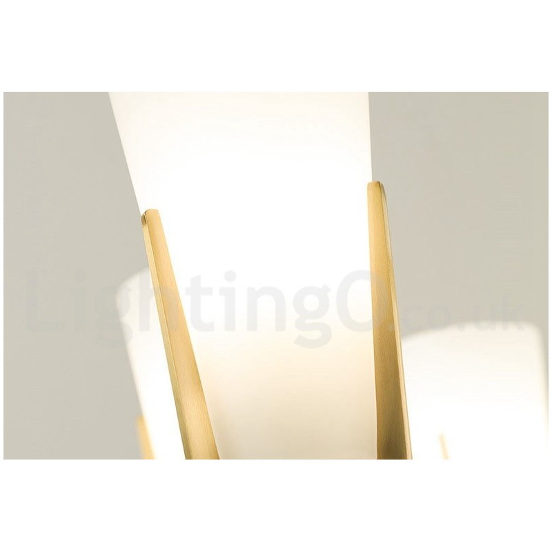 Retro Vintage Brass Crystals Pendant Candle Chandelier with Glass Shades