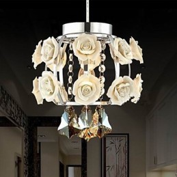 Chandelier Crystal Modern Contemporary Lantern Metal 1 Light