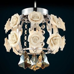 Chandelier Crystal Modern Contemporary Lantern Metal 1 Light
