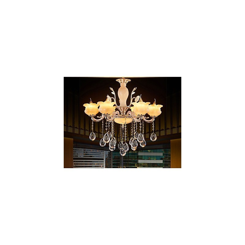 Jade Crystal Pendant lamp Candle Style Chandelier