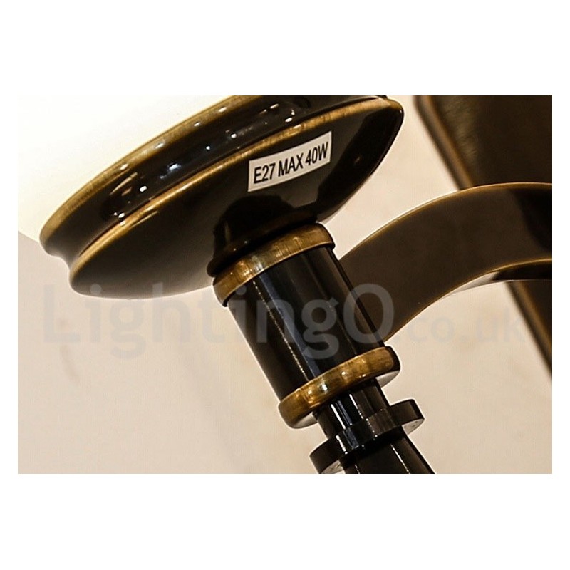 Pure Brass Luxurious Rustic Retro Vintage Brass Stone Pendant Candle Chandelier with Glass Shades