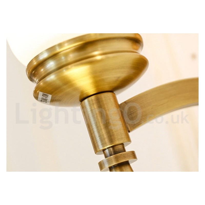 Pure Brass Luxurious Rustic Retro Vintage Brass Stone Pendant Candle Chandelier with Glass Shades