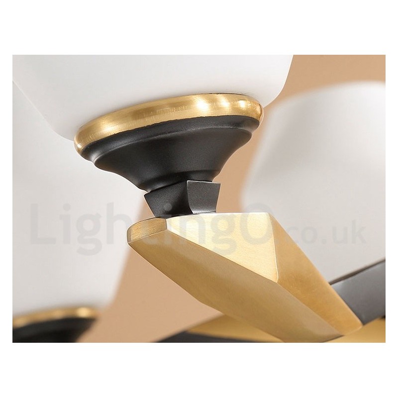 Pure Brass Luxurious Rustic Retro Vintage Brass Pendant Candle Chandelier with Glass Shades