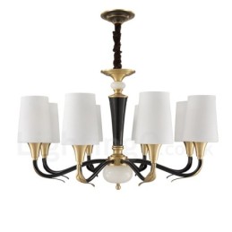 Pure Brass Luxurious Rustic Retro Vintage Brass Stone Pendant Candle Chandelier with Glass Shades