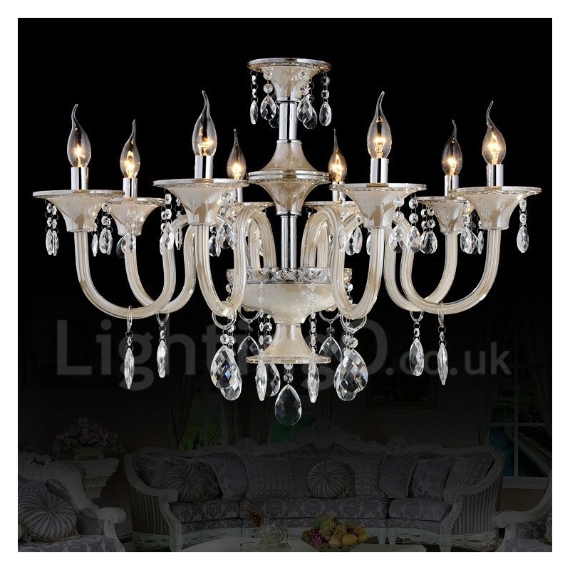 Crystal Luxurious Modern Contemporary Pendant Candle Chandelier