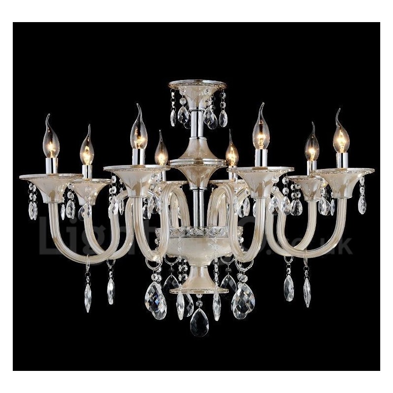 Crystal Luxurious Modern Contemporary Pendant Candle Chandelier