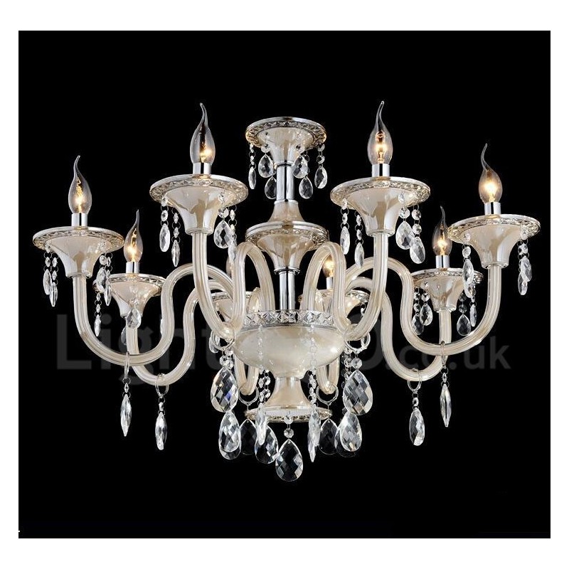 Crystal Luxurious Modern Contemporary Pendant Candle Chandelier