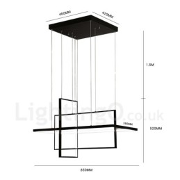 Dimmable Linear Pendant Light with Remote Control Ambient Light Painted Finishes Aluminum Modern Design