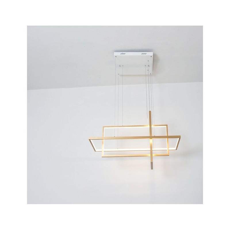 Dimmable Linear Pendant Light with Remote Control Ambient Light Painted Finishes Aluminum Modern Design