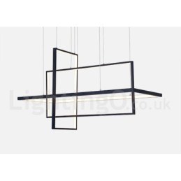 Dimmable Linear Pendant Light with Remote Control Ambient Light Painted Finishes Aluminum Modern Design