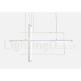 Dimmable Linear Pendant Light with Remote Control Ambient Light Painted Finishes Aluminum Modern Design