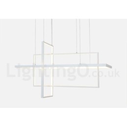 Dimmable Linear Pendant Light with Remote Control Ambient Light Painted Finishes Aluminum Modern Design