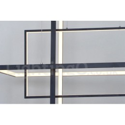 Dimmable Linear Pendant Light with Remote Control Ambient Light Painted Finishes Aluminum Modern Design