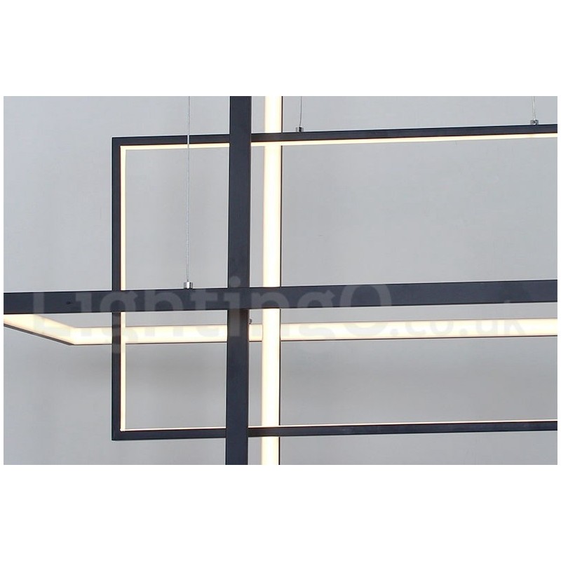 Dimmable Linear Pendant Light with Remote Control Ambient Light Painted Finishes Aluminum Modern Design