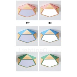 Dimmable Macaron Multi Colours Wood Ceiling Light with Acrylic Shade Ceiling Lamp Nordic Style