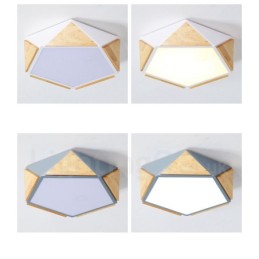 Dimmable Macaron Multi Colours Wood Ceiling Light with Acrylic Shade Ceiling Lamp Nordic Style