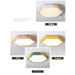 Dimmable Macaron Ultra thin Multi Colours Wood Ceiling Light with Acrylic Shade Ceiling Lamp Nordic Style